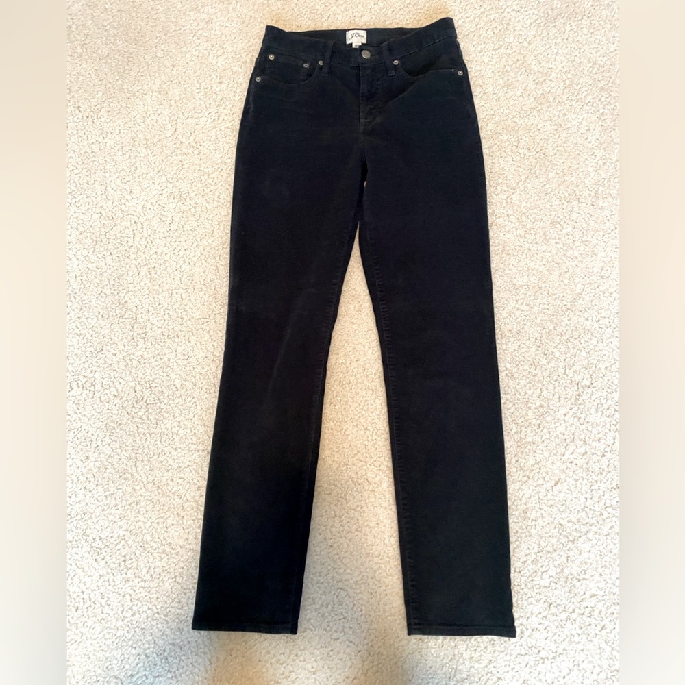 J. Crew black corduroy pants in 9” vintage straight. Size 26t 26 tall
